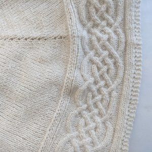 Hand knit cashmere Celtic shawl